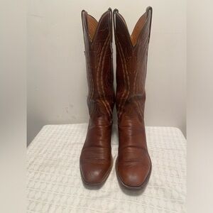 Vintage Lucchese Women’s San Antonio 1883 Redish Brown Western Cowboy Boots 7 C